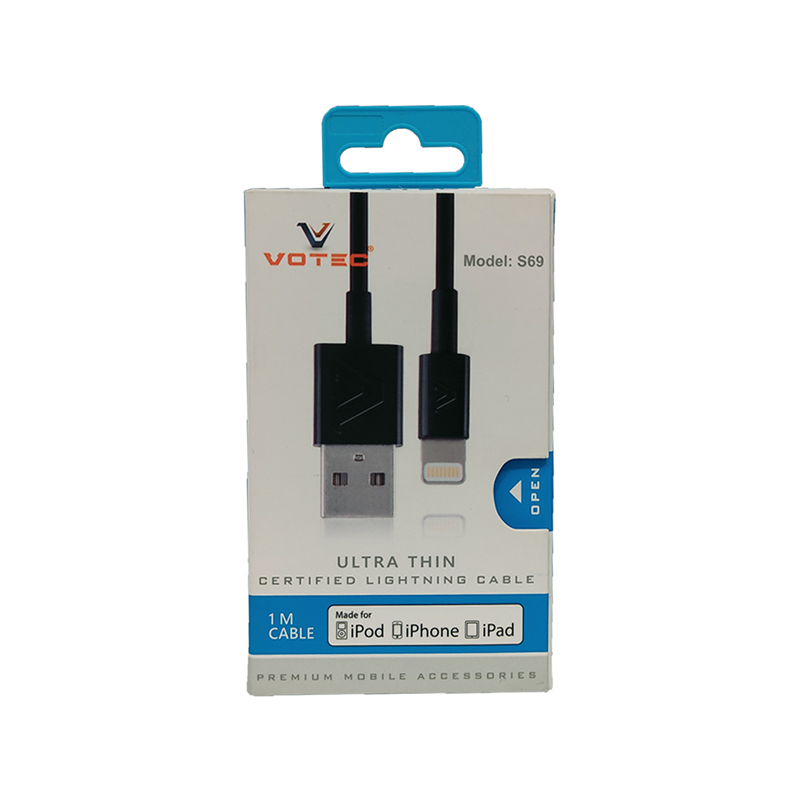 کابل شارژر آیفون VOTEC مدل S69 پکدار