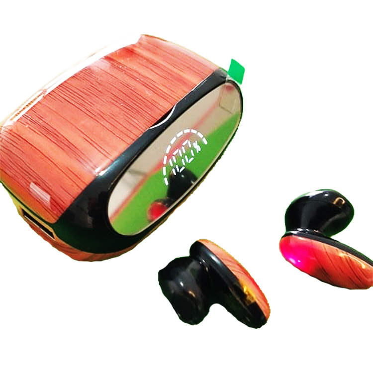 هندزفری بلوتوث مدل M35 طرح چوب دارای  پاور بانک دار