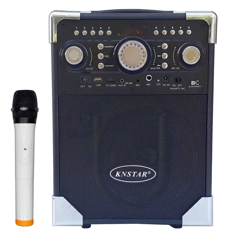 اسپیکر آمپلی فایر و میکروفون بی سیم قابل حمل کی ان استار مدل KQ-80BT