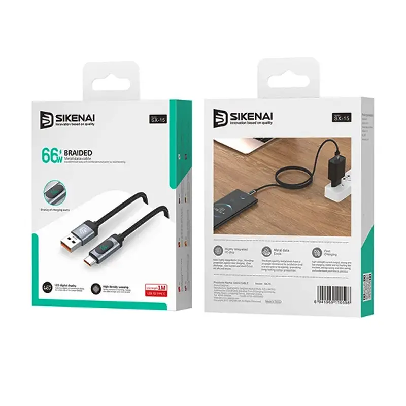 کابل شارژ USB به TYPE-C سیکنای مدل SX-15
