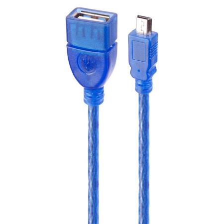 کابل تبدیل USB ماده به mini USB به طول 30 سانتی متر ( OTG V3 )