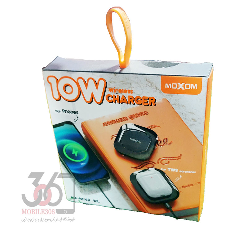 شارژر وایرلس MOXOM مدل MX_HC63 WL + شارژ بی سیم ایرپاد