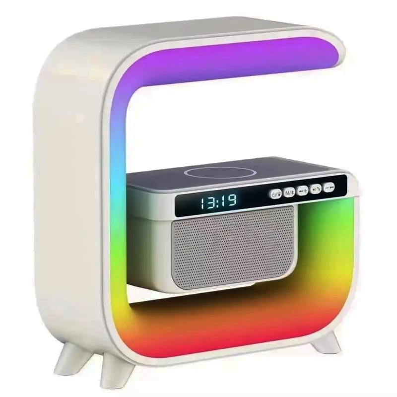 اسپیکر بلوتوثی و شارژر وایرلس و چراغ رقص نور مدل HM-G3