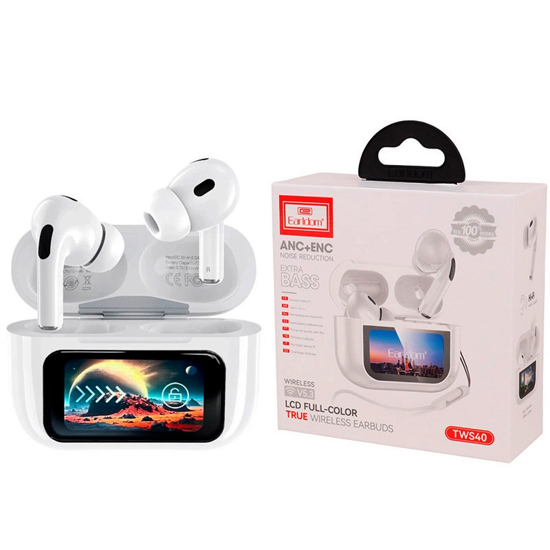 هندزفری بلوتوث ارلدام مدل TWS40 با قابلیت صفحه نمایش لمسی