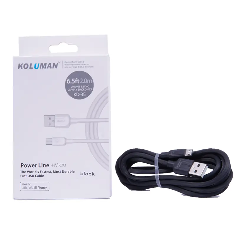 کابل شارژ 2 متری میکرو USB کلومن مدل KD-35