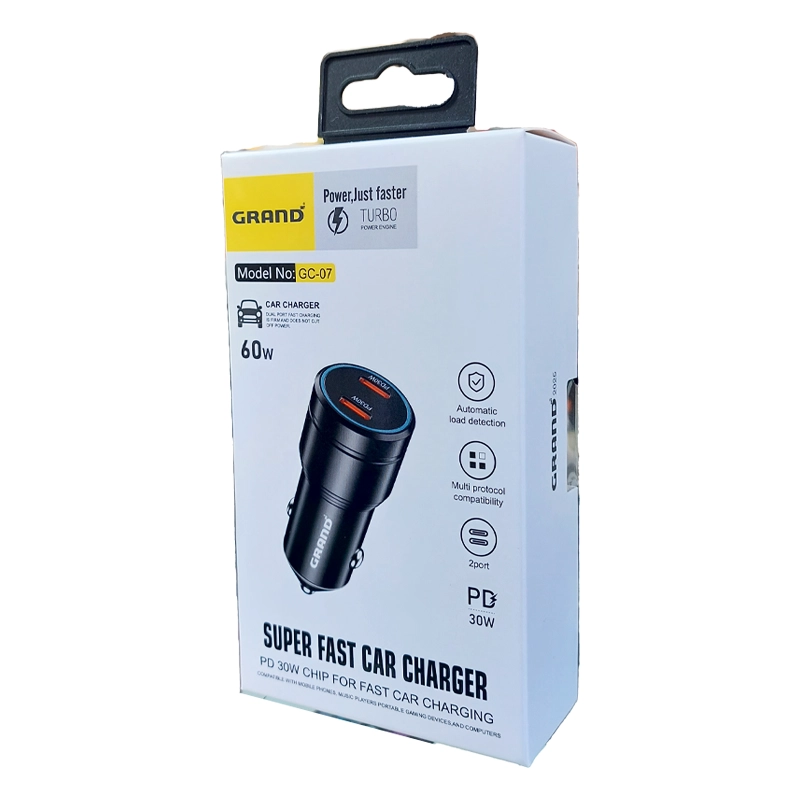 شارژر فندکی 60 وات خودرو گرند مدل GC-07